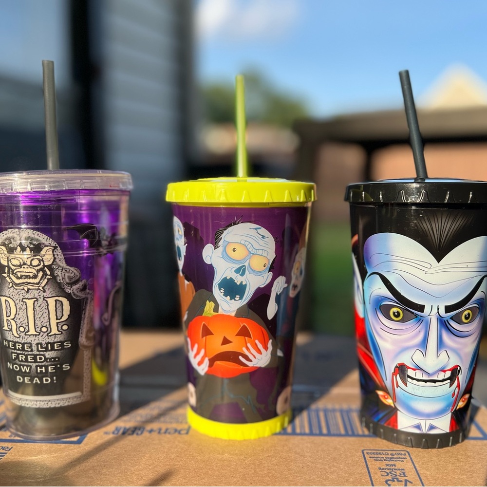 Three Halloween Tumblers Lot